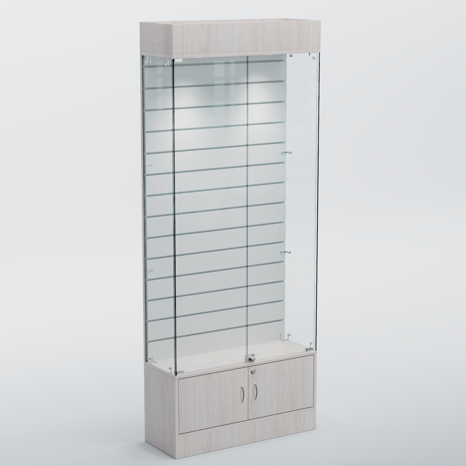 Витрина СЕТЬ №4 с экономпанелью Ясень Анкор светлый