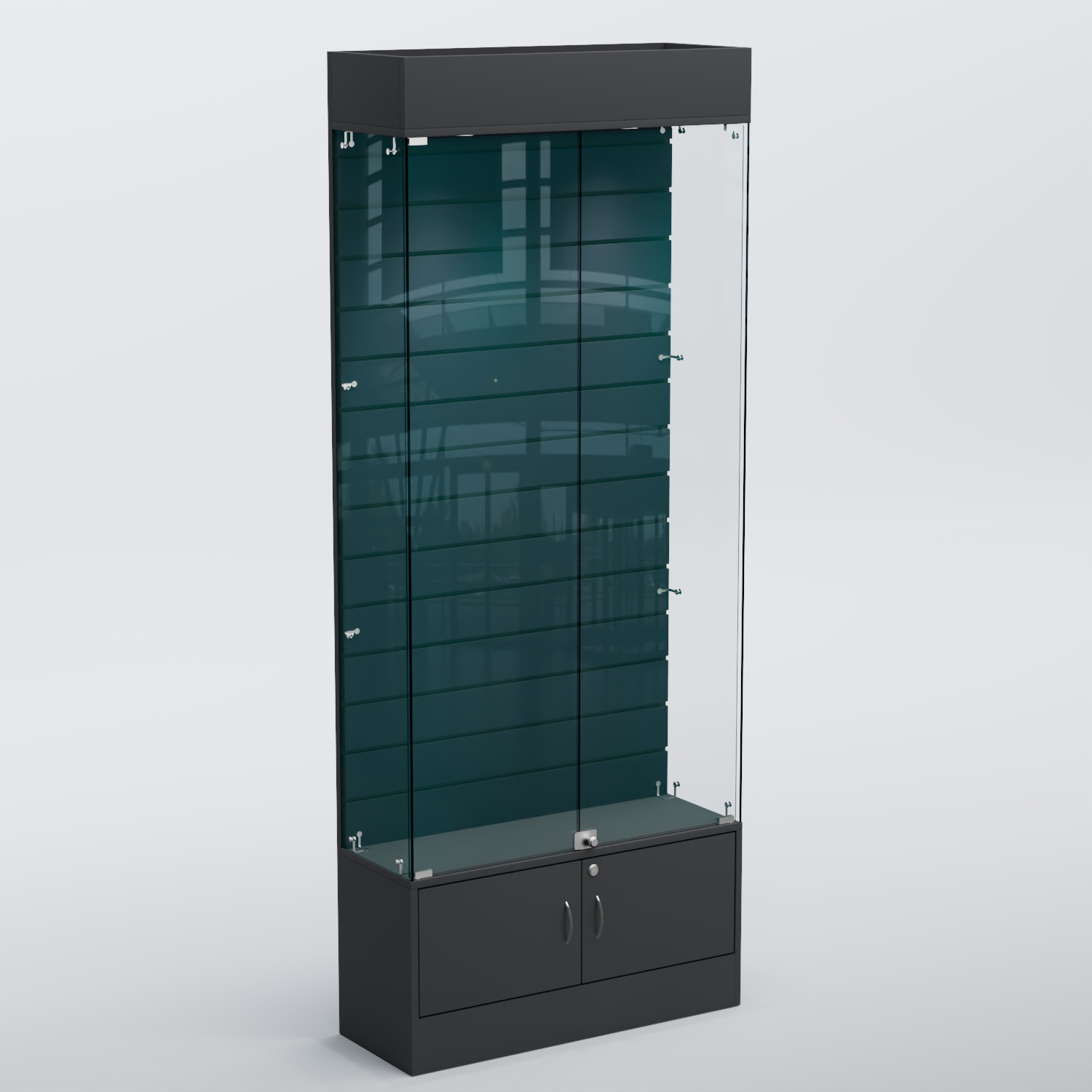 Витрина СЕТЬ №4 с экономпанелью Антрацит