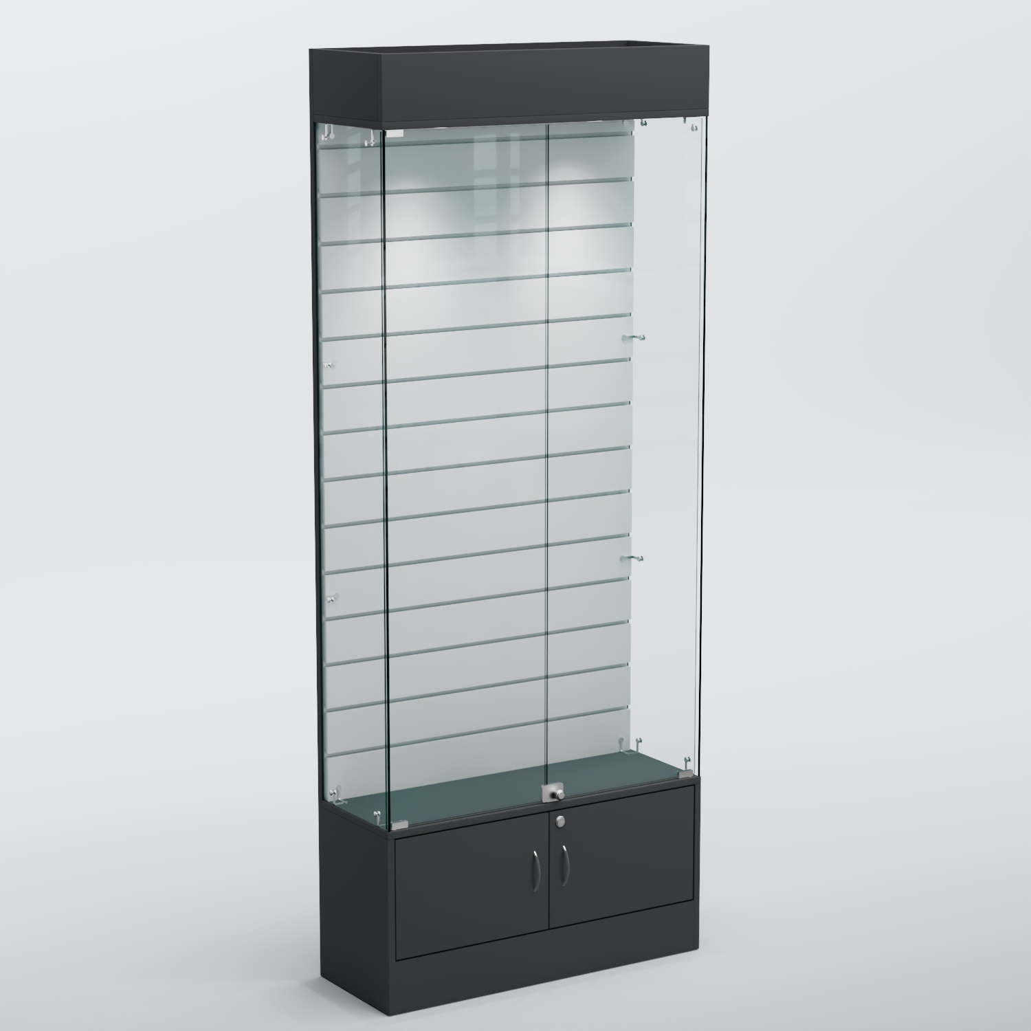 Витрина СЕТЬ №4 с экономпанелью Aнтрацит+Белый