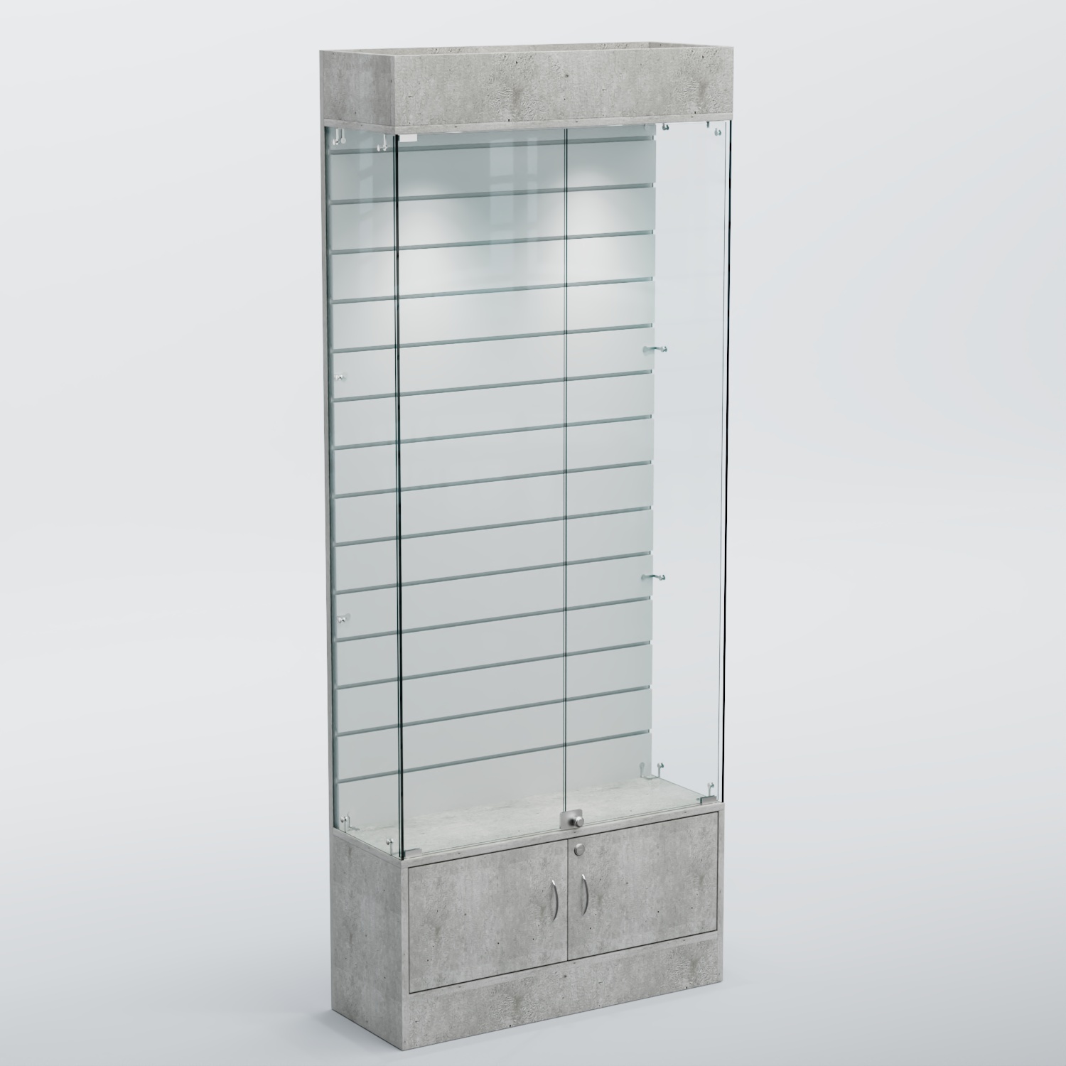 Витрина СЕТЬ №4 с экономпанелью Метрополитан Грей