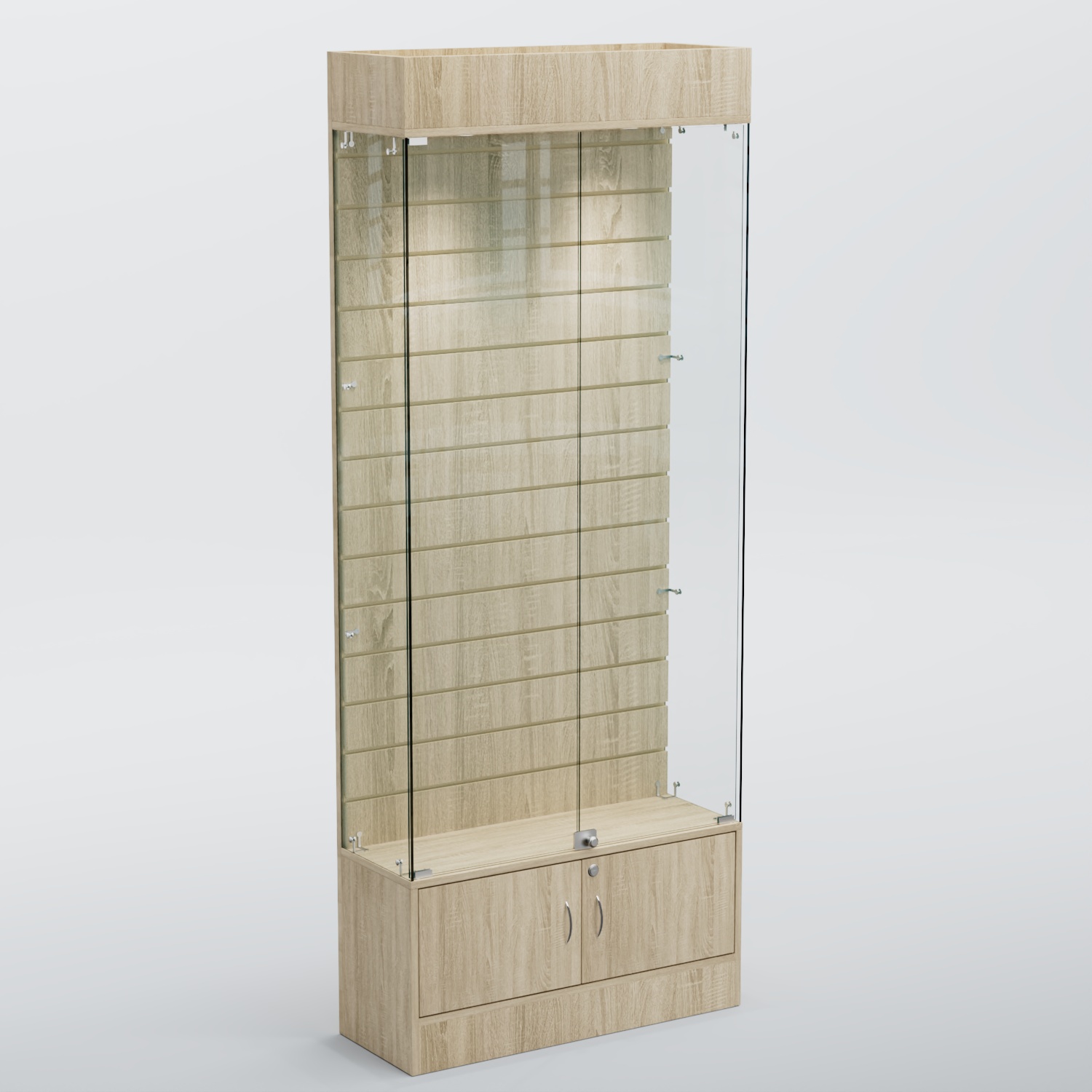 Витрина СЕТЬ №4 с экономпанелью Дуб Сонома