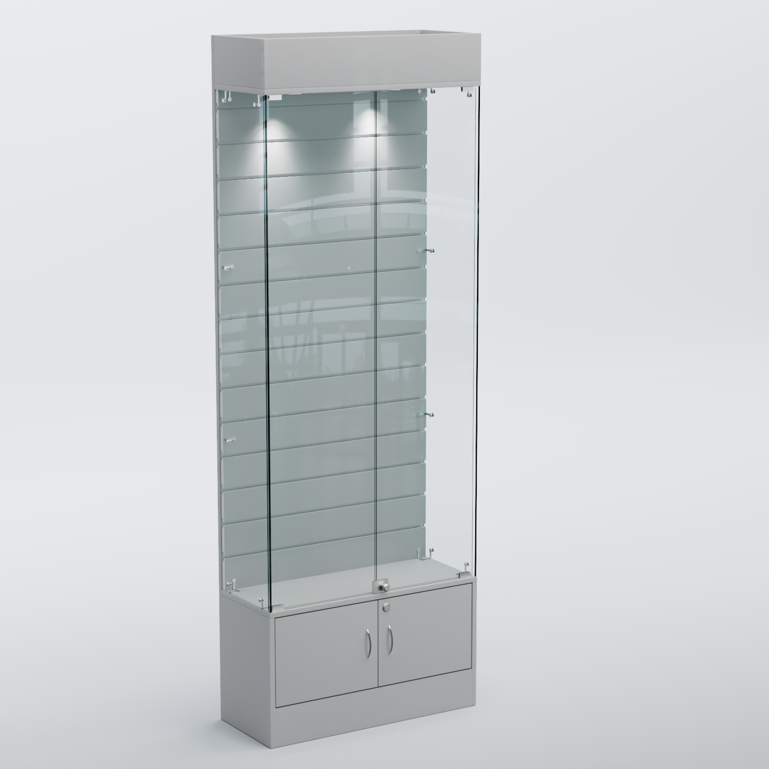 Витрина СЕТЬ №5 с экономпанелью Серый