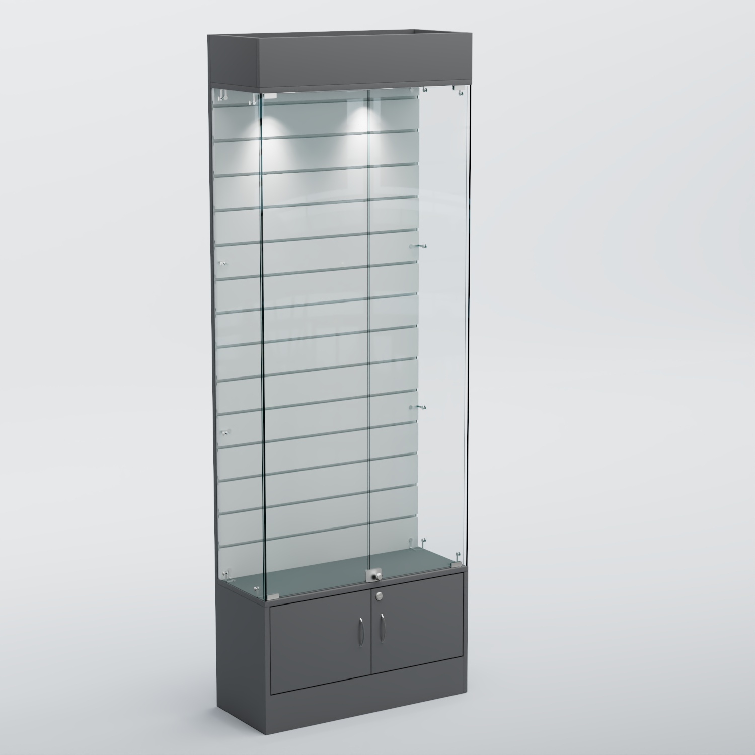 Витрина СЕТЬ №5 с экономпанелью Темно-Серый