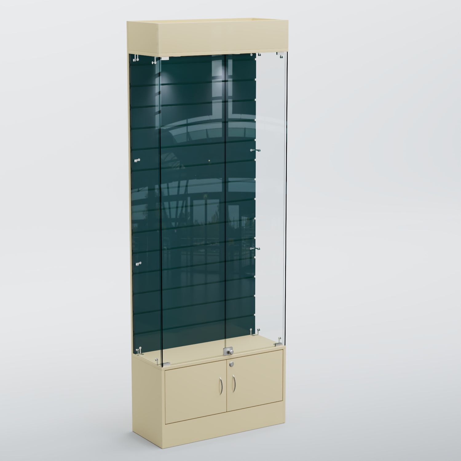 Витрина СЕТЬ №5 с экономпанелью Крем Вайс+Антрацит