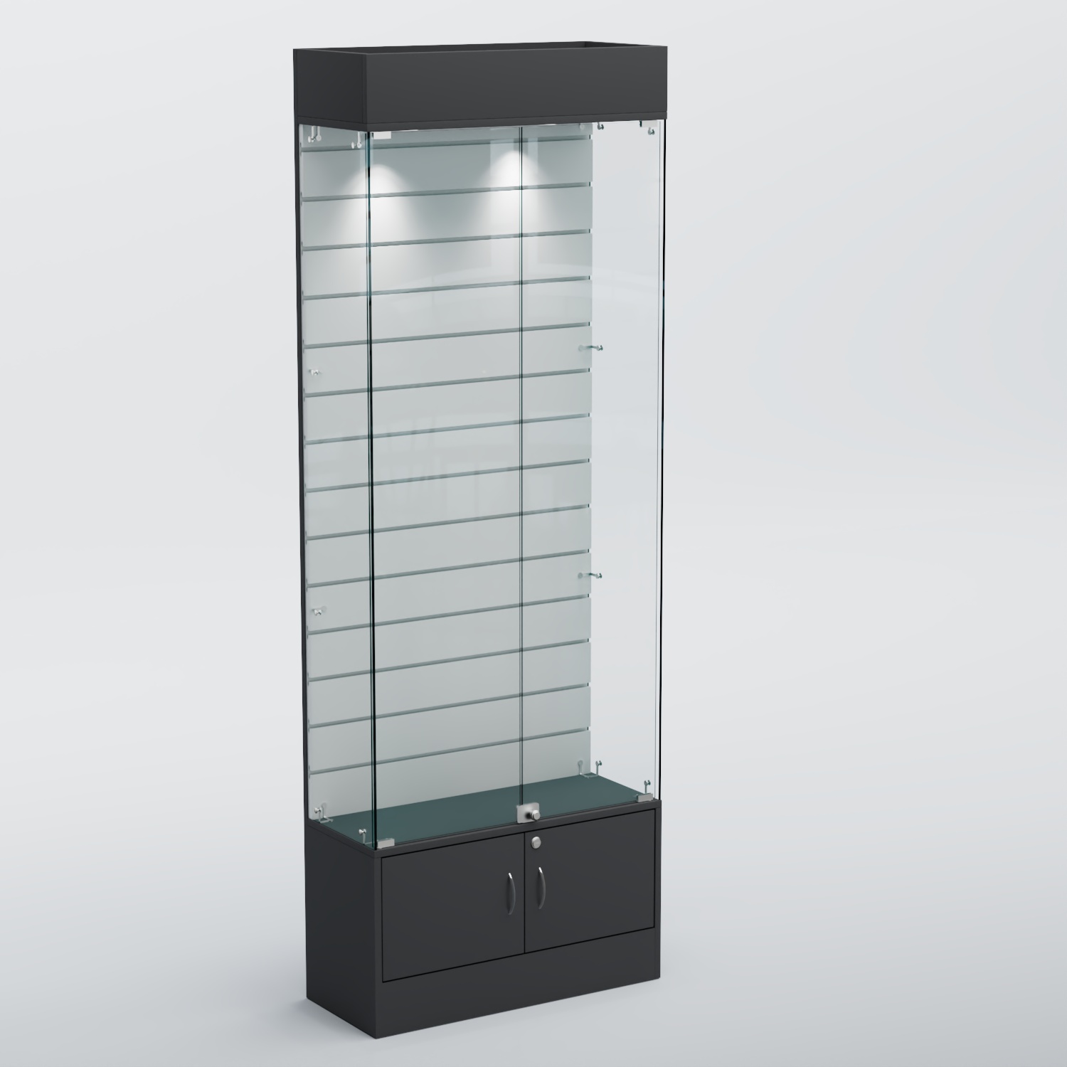 Витрина СЕТЬ №5 с экономпанелью Антрацит