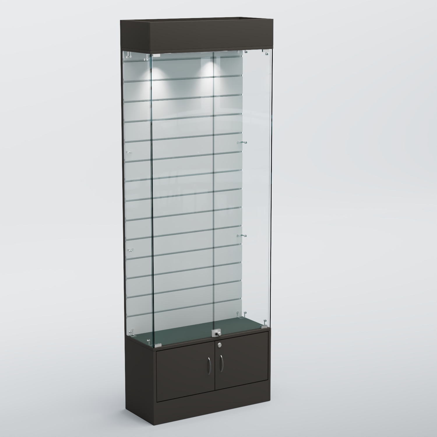 Витрина СЕТЬ №5 с экономпанелью Черный + Белый