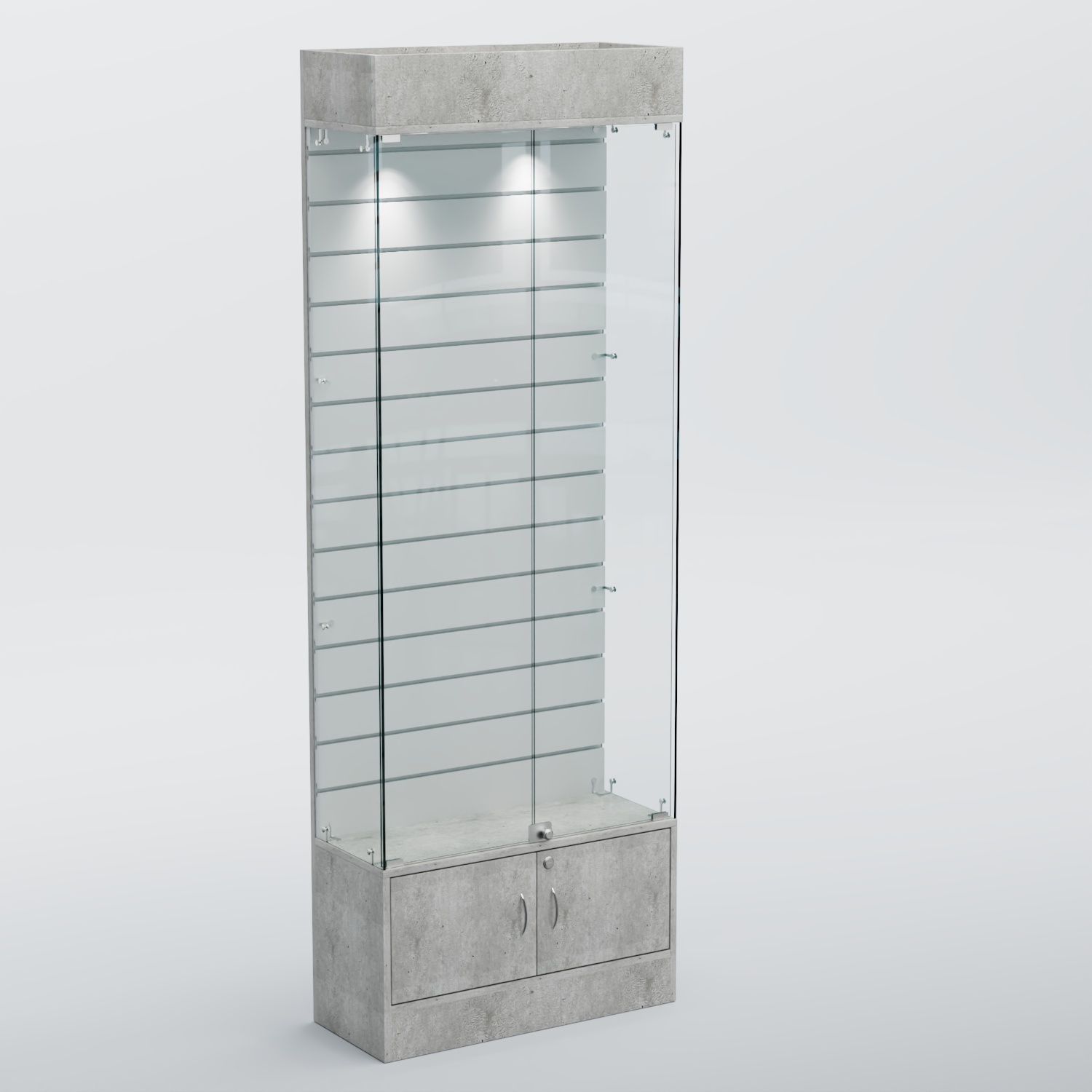 Витрина СЕТЬ №5 с экономпанелью Метрополитан Грей