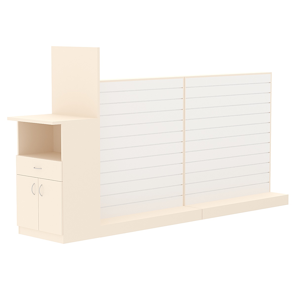 Комплект островной системы и стола продавца для салона связи №1 Крем Вайс