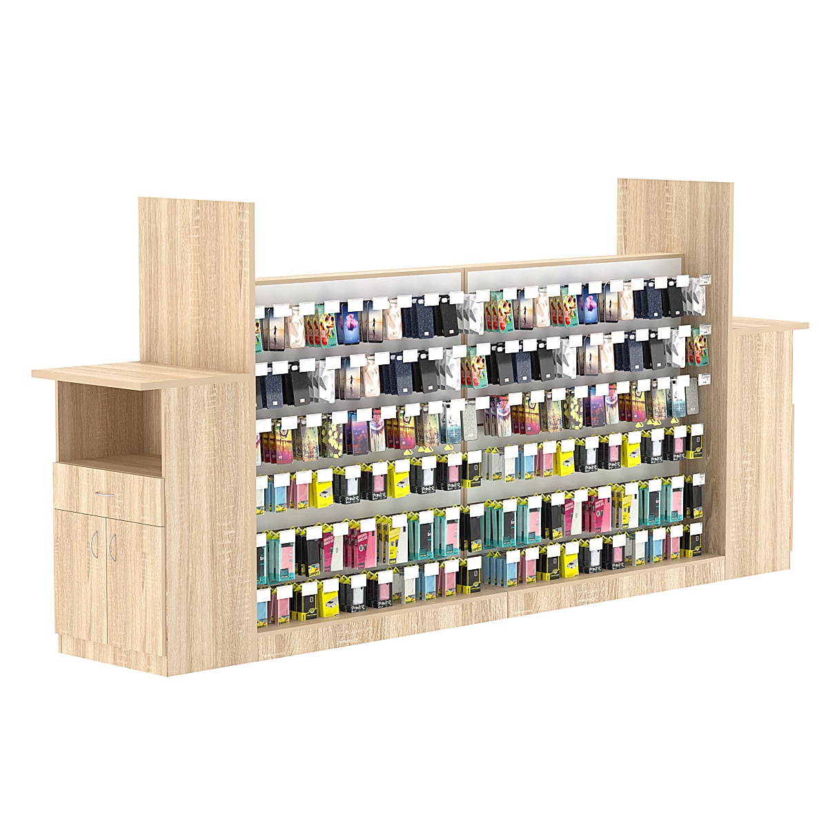 Комплект островной системы и стола продавца для салона связи №2 Дуб сонома