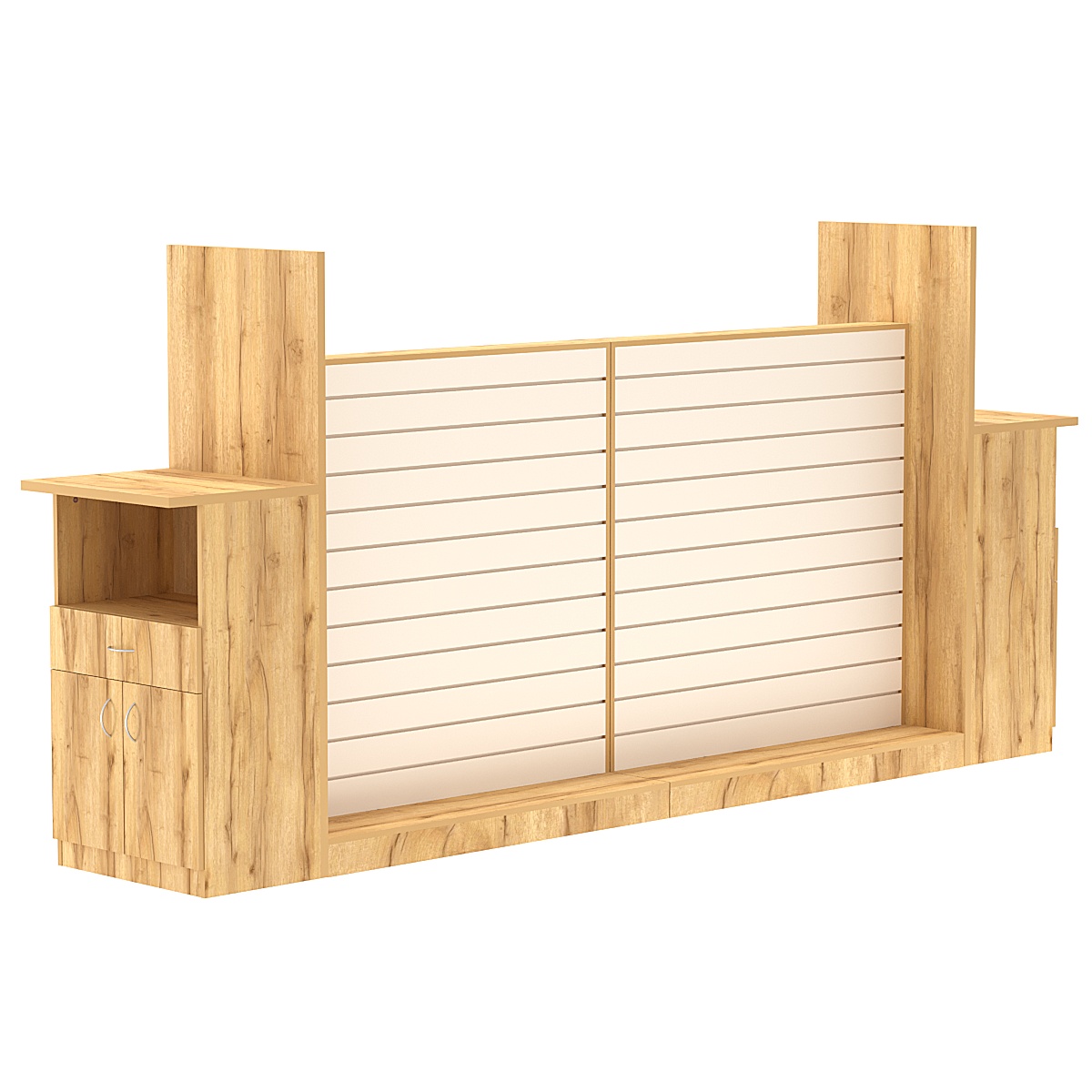 Комплект островной системы и стола продавца для салона связи №2 Дуб Золотистый