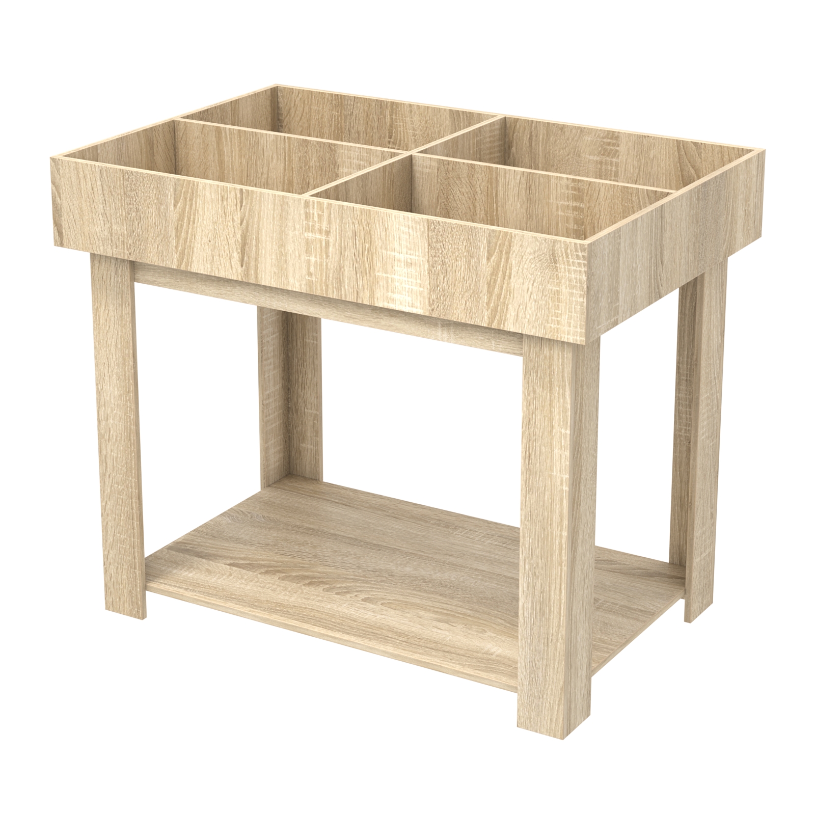 Корзина для распродаж из ДСП на 4 ячейки Дуб Сонома