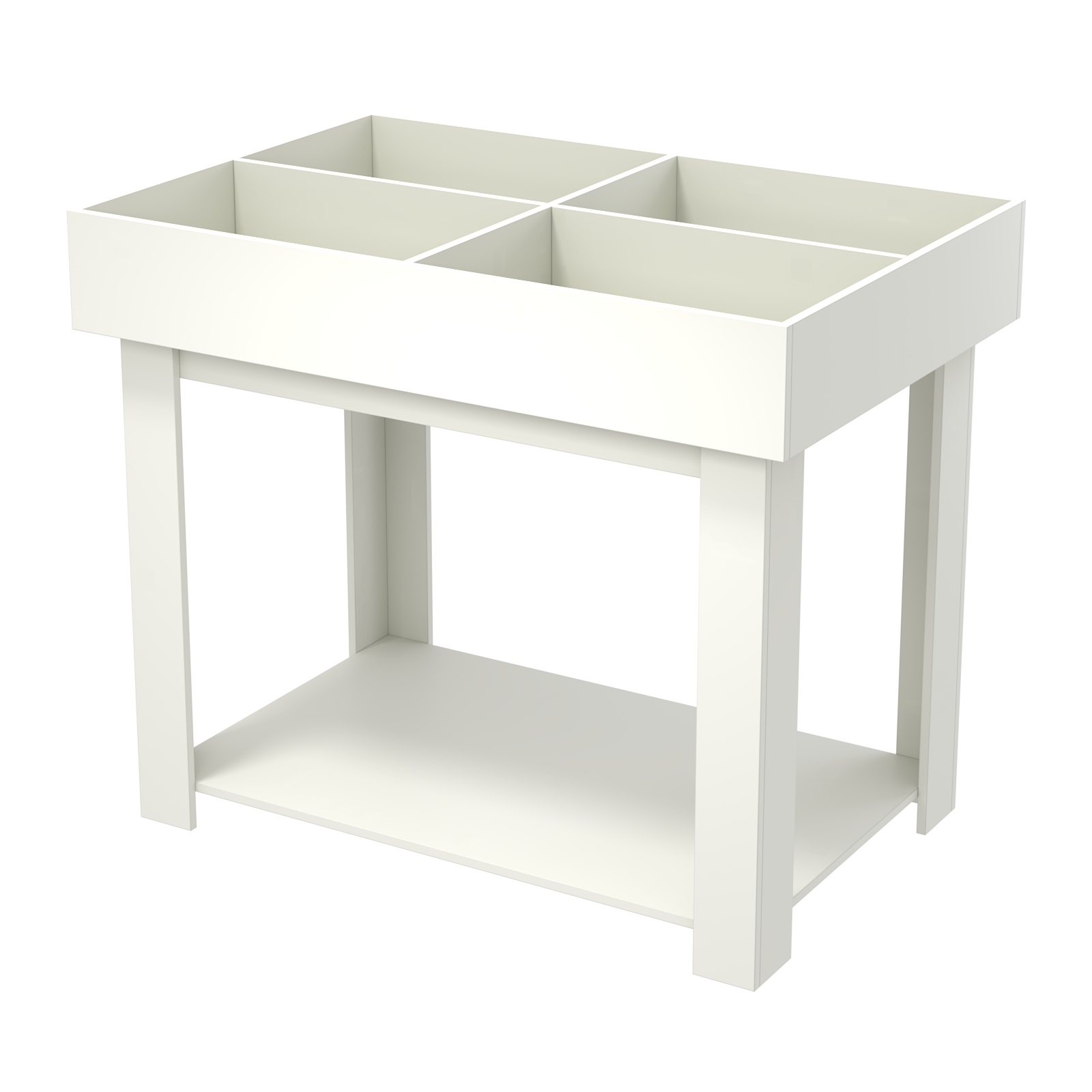 Корзина для распродаж из ДСП на 4 ячейки Белый