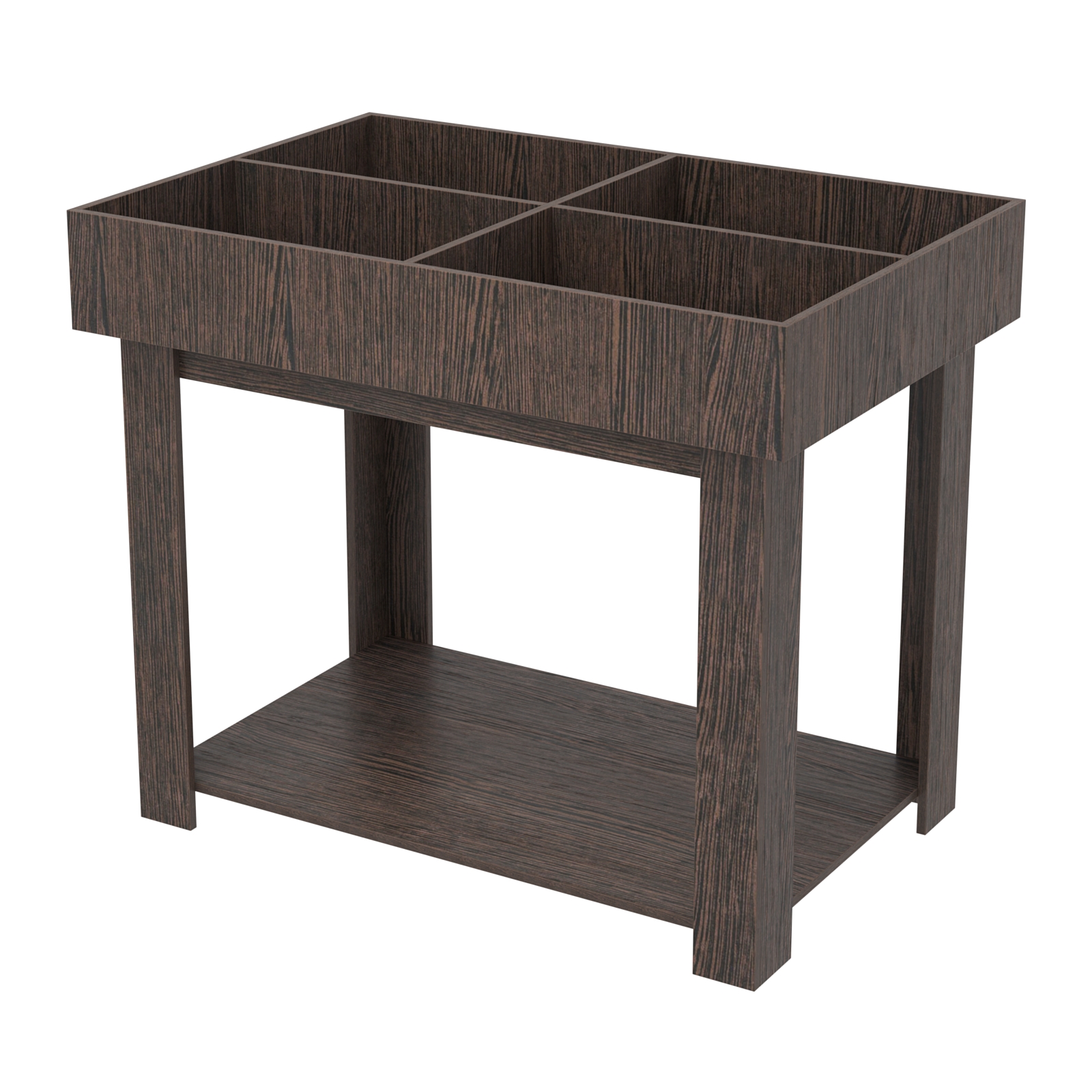 Корзина для распродаж из ДСП на 4 ячейки Дуб Венге