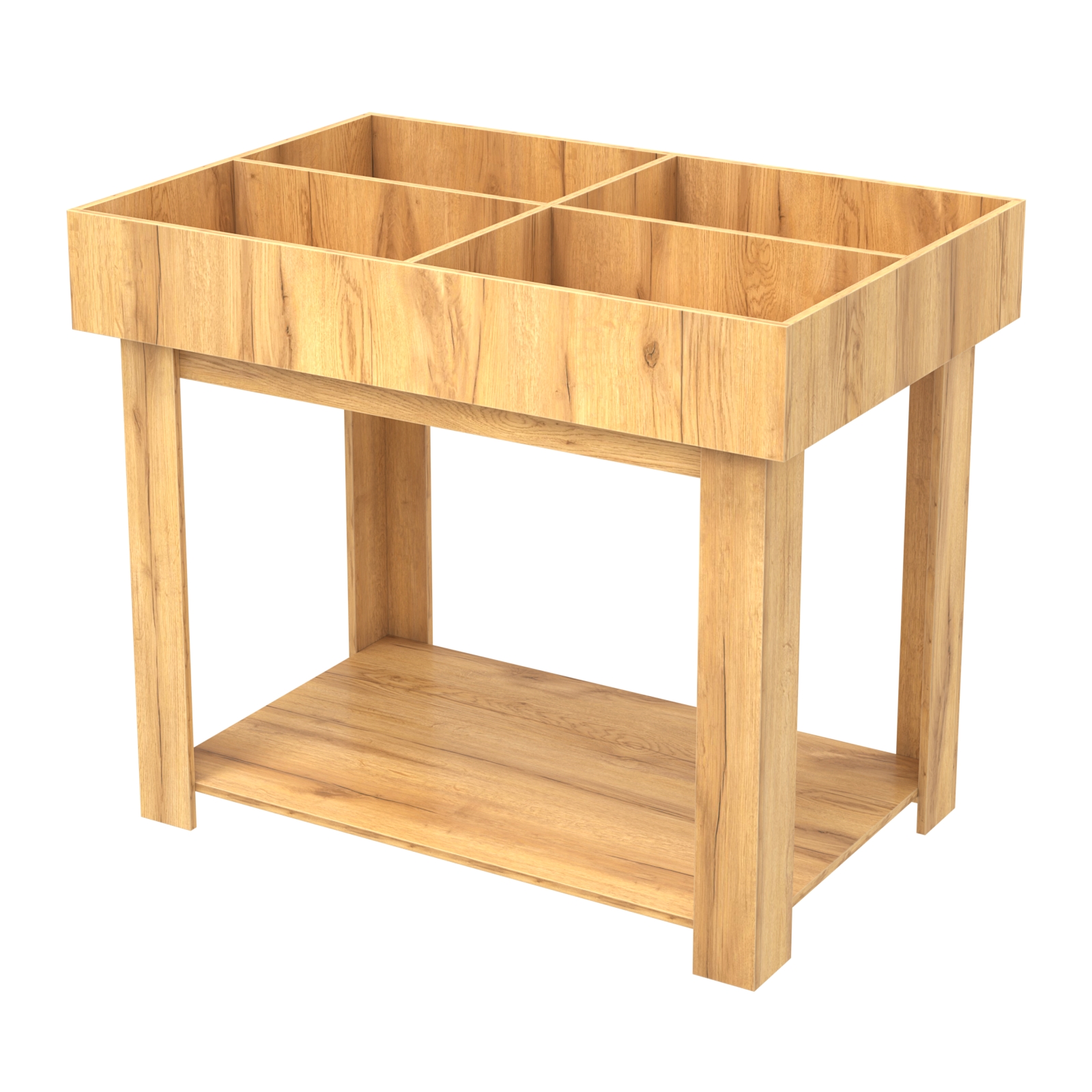 Корзина для распродаж из ДСП на 4 ячейки Дуб Золотистый