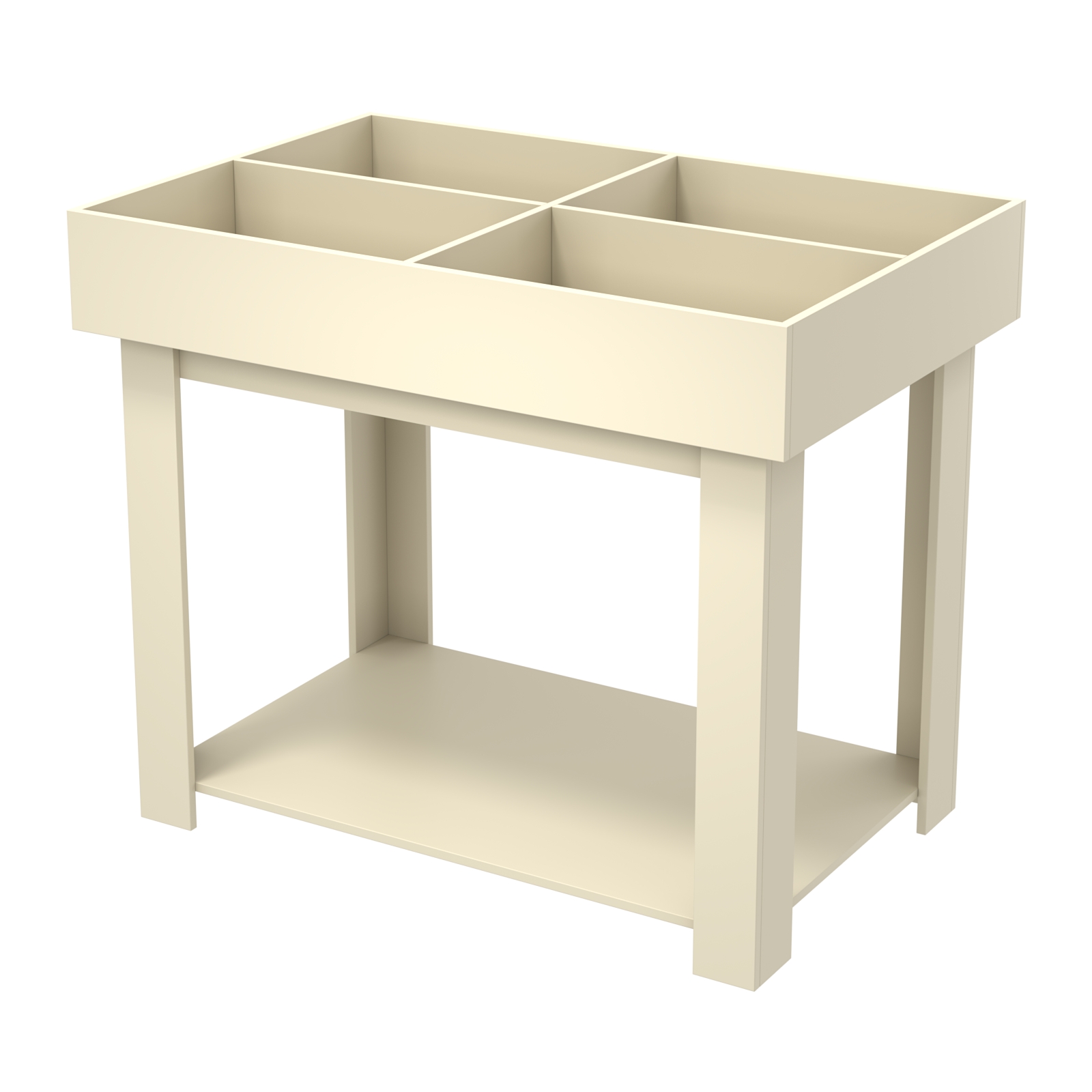 Корзина для распродаж из ДСП на 4 ячейки Крем Вайс