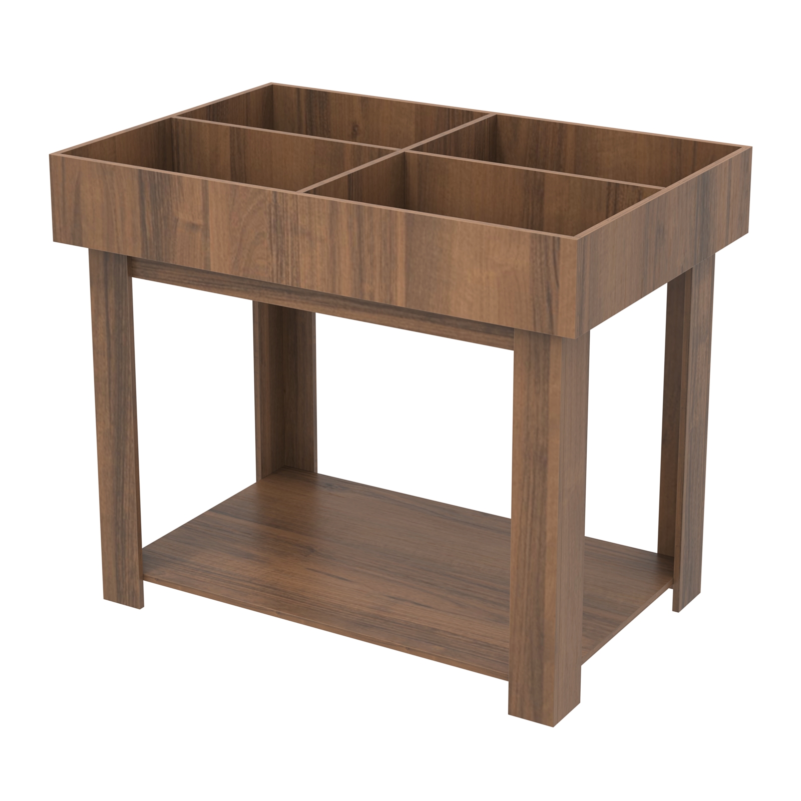 Корзина для распродаж из ДСП на 4 ячейки Орех