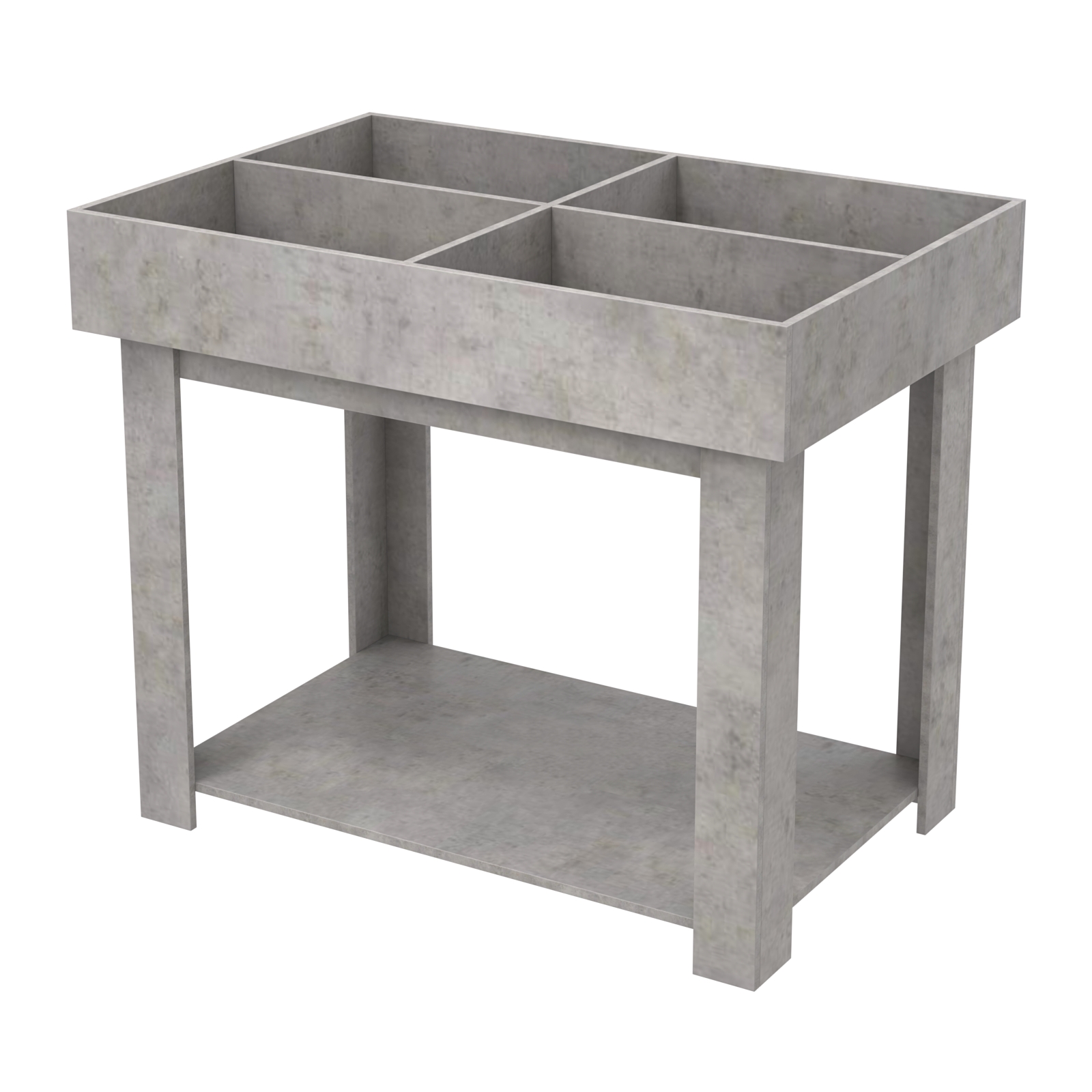 Корзина для распродаж из ДСП на 4 ячейки Бетон Чикаго светло-серый F186 ST9