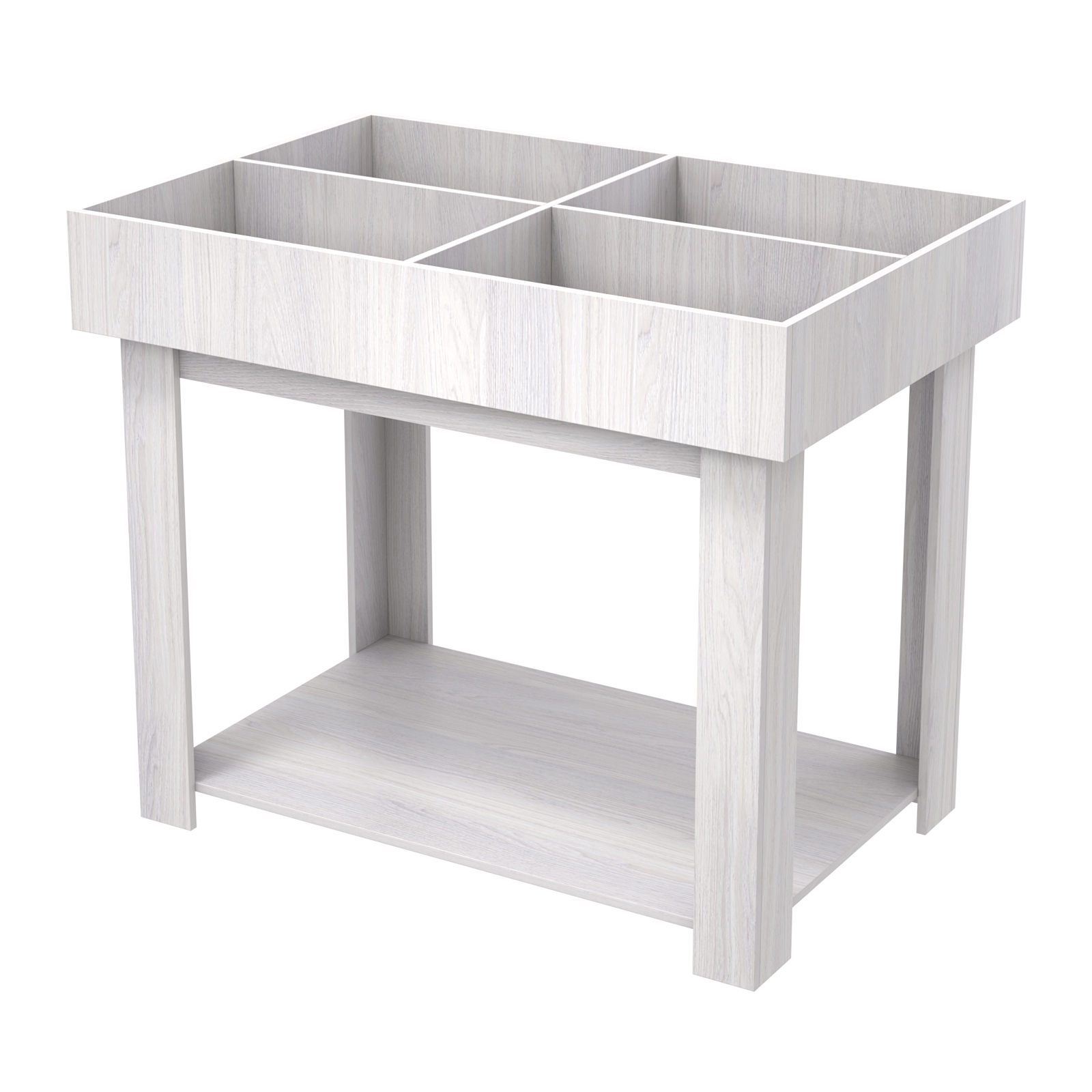 Корзина для распродаж из ДСП на 4 ячейки Ясень Анкор светлый