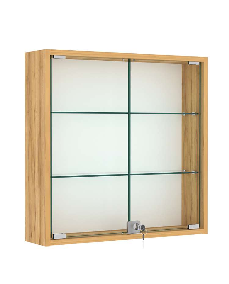 Витрина настенная №1-1А с прозрачными полками Дуб Золотистый