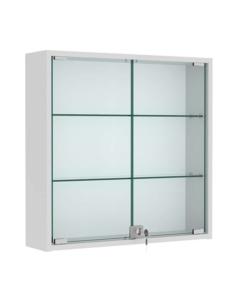 Витрина настенная №1-1А с прозрачными полками Серый