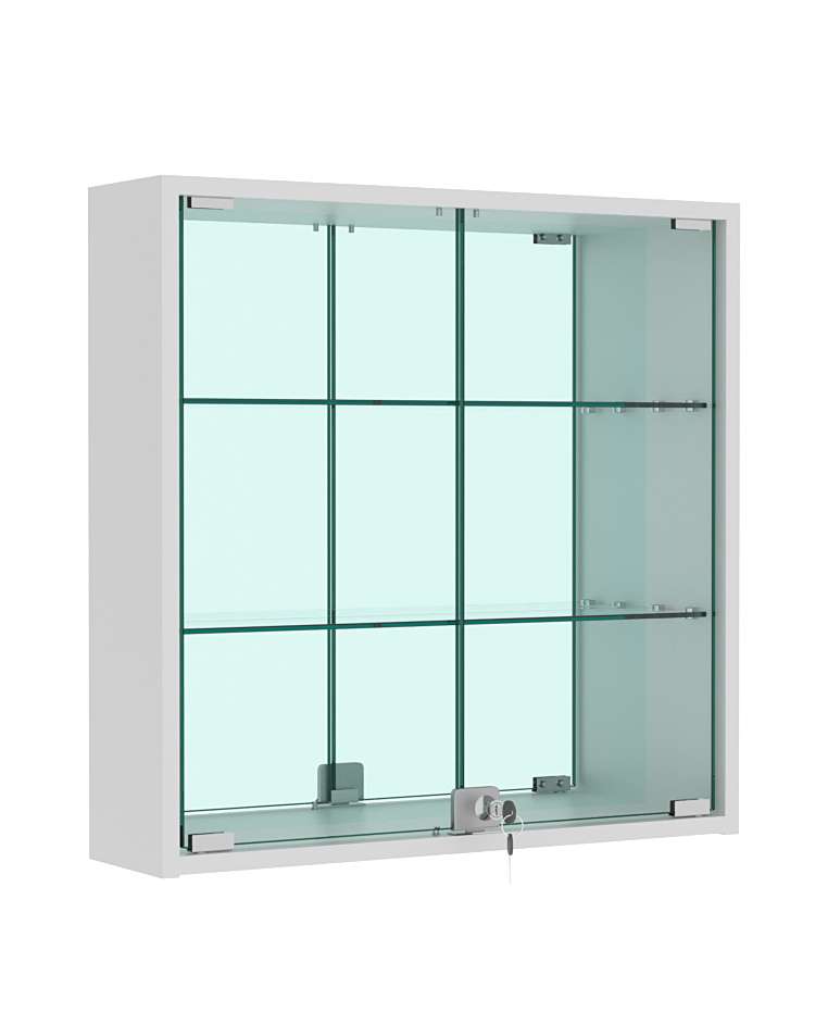 Витрина настенная №1-2А с зеркалом Серый