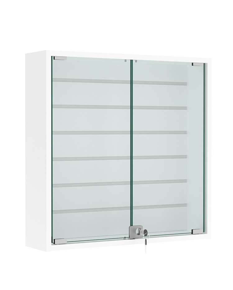 Витрина настенная №1-1Б с эконом панелью Белый