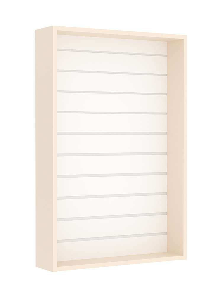 Витрина настенная №2-1В без дверей с эконом панелью Крем Вайс