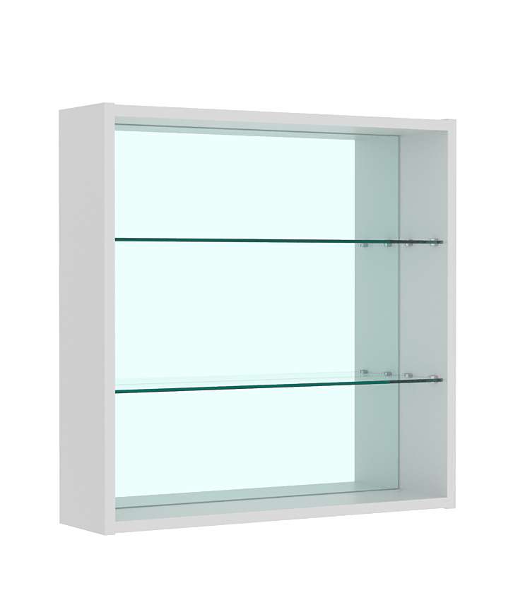 Витрина настенная №1-2Г открытая с зеркалом Серый