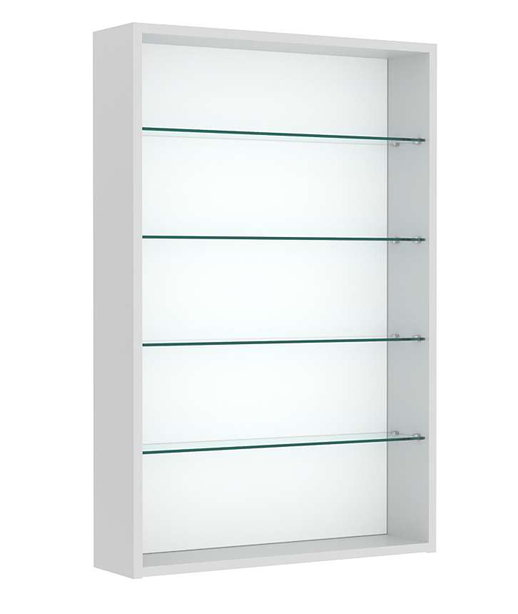 Витрина настенная №2-1Г открытая с четырьмя полками Серый