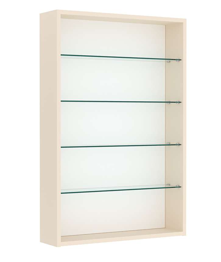 Витрина настенная №2-1Г открытая с четырьмя полками Крем Вайс