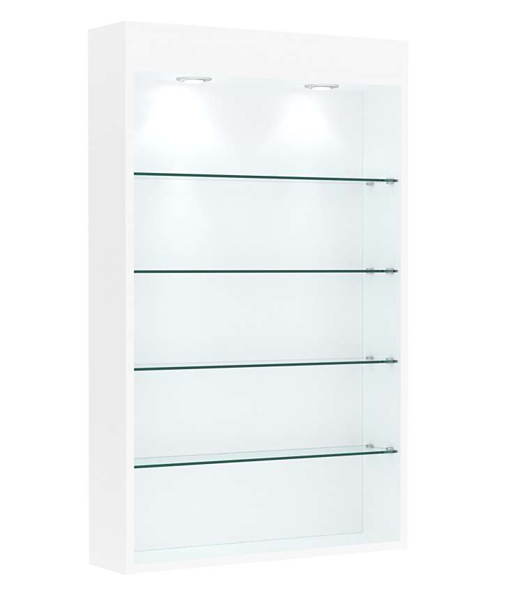 Витрина настенная №2-3Г высокая с верхними светильниками Белый