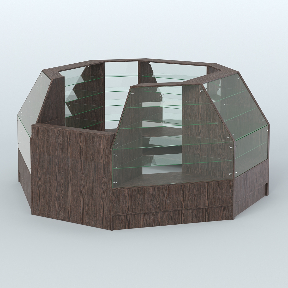 Низкий торговый остров серии Алмаз №1 малый Дуб Венге