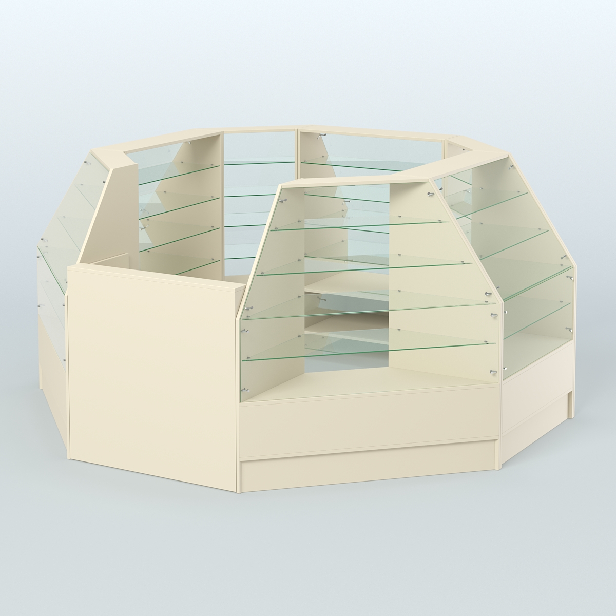 Низкий торговый остров серии Алмаз №1 малый Крем Вайс