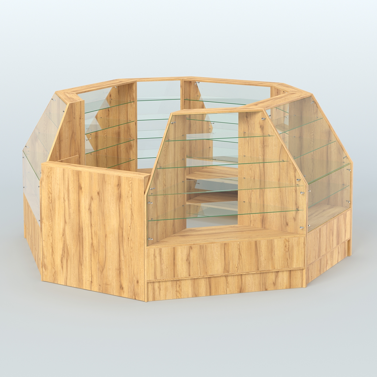 Низкий торговый остров серии Алмаз №1 малый Дуб Золотистый