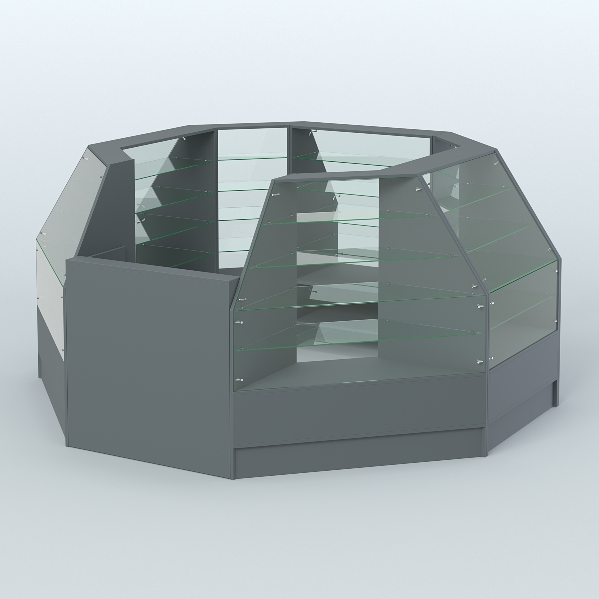 Низкий торговый остров серии Алмаз №1 малый Темно-Серый
