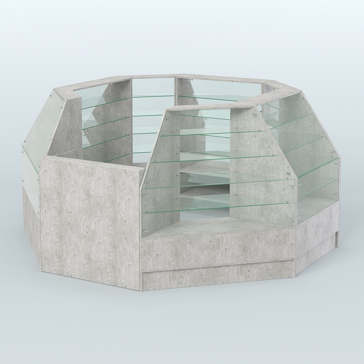 Низкий торговый остров серии Алмаз №1 малый Метрополитан Грей