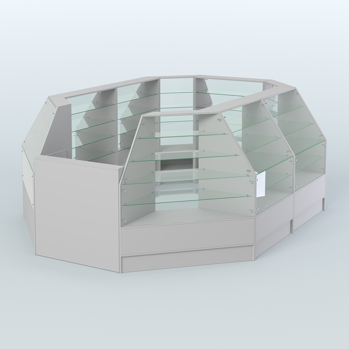 Низкий торговый остров серии Алмаз №2 средний Серый