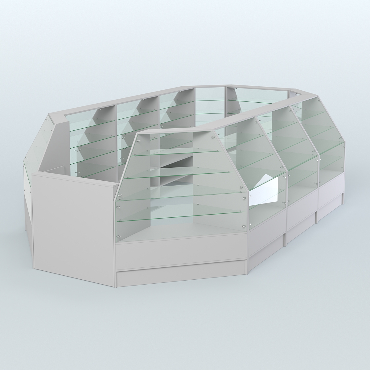 Низкий торговый остров серии Алмаз №4 большой Серый