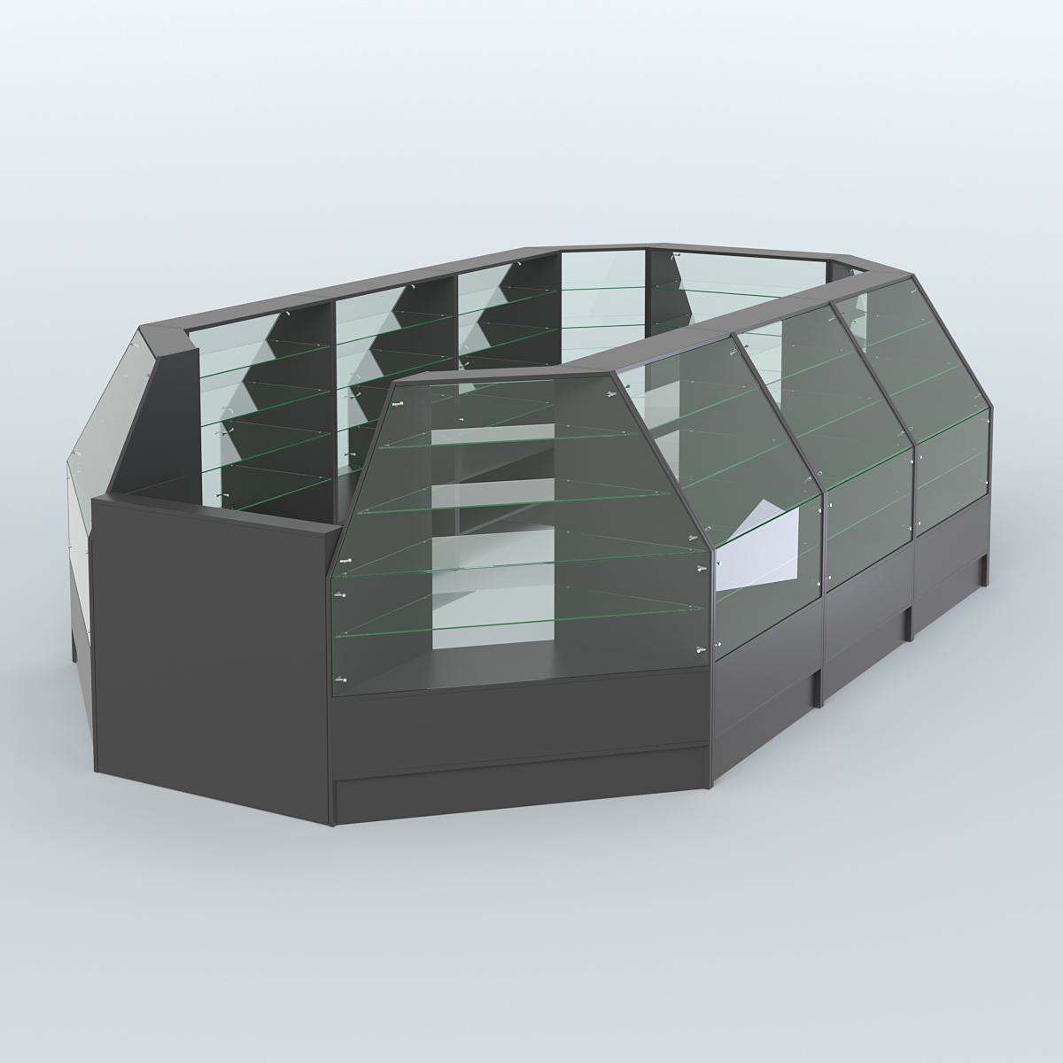 Низкий торговый остров серии Алмаз №4 большой Черный