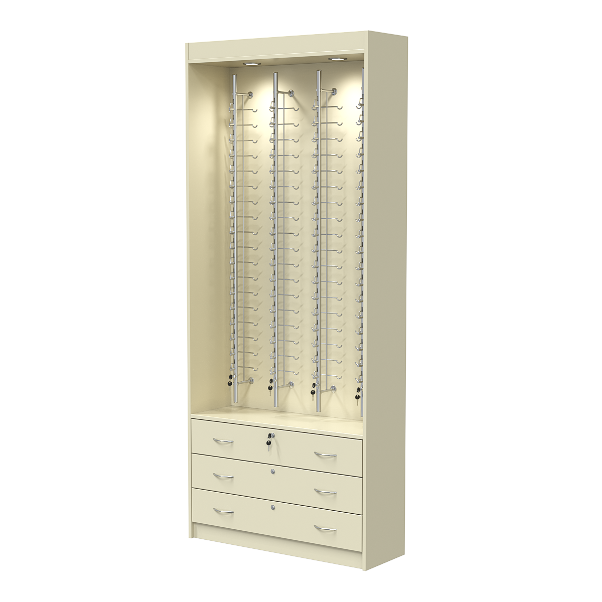 Витрина для очков №12 из ДСП (закрытый доступ) Крем Вайс