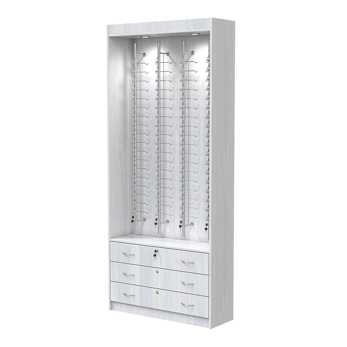 Витрина для очков №12 из ДСП (закрытый доступ) Ясень Анкор светлый