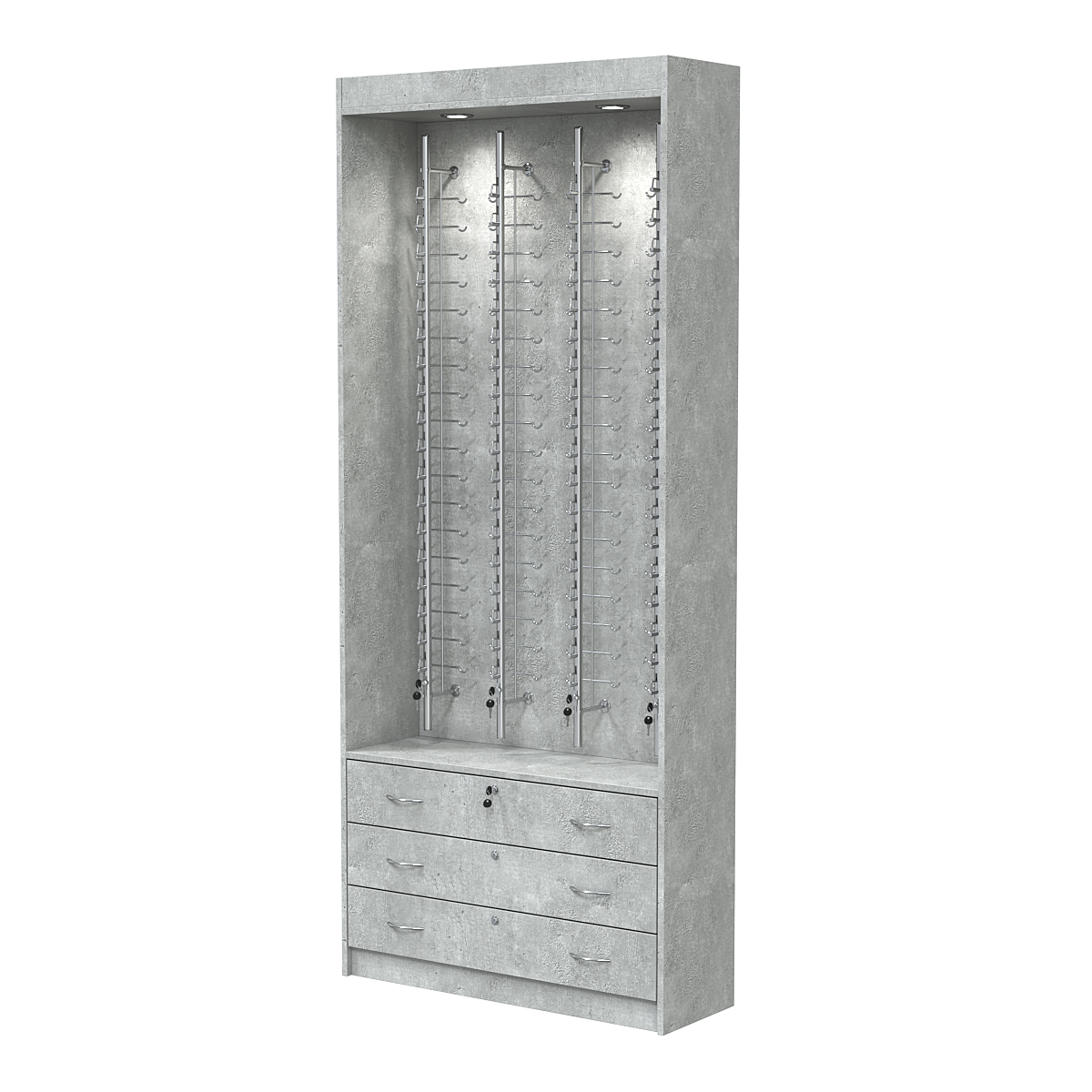 Витрина для очков №12 из ДСП (закрытый доступ) Метрополитан Грей