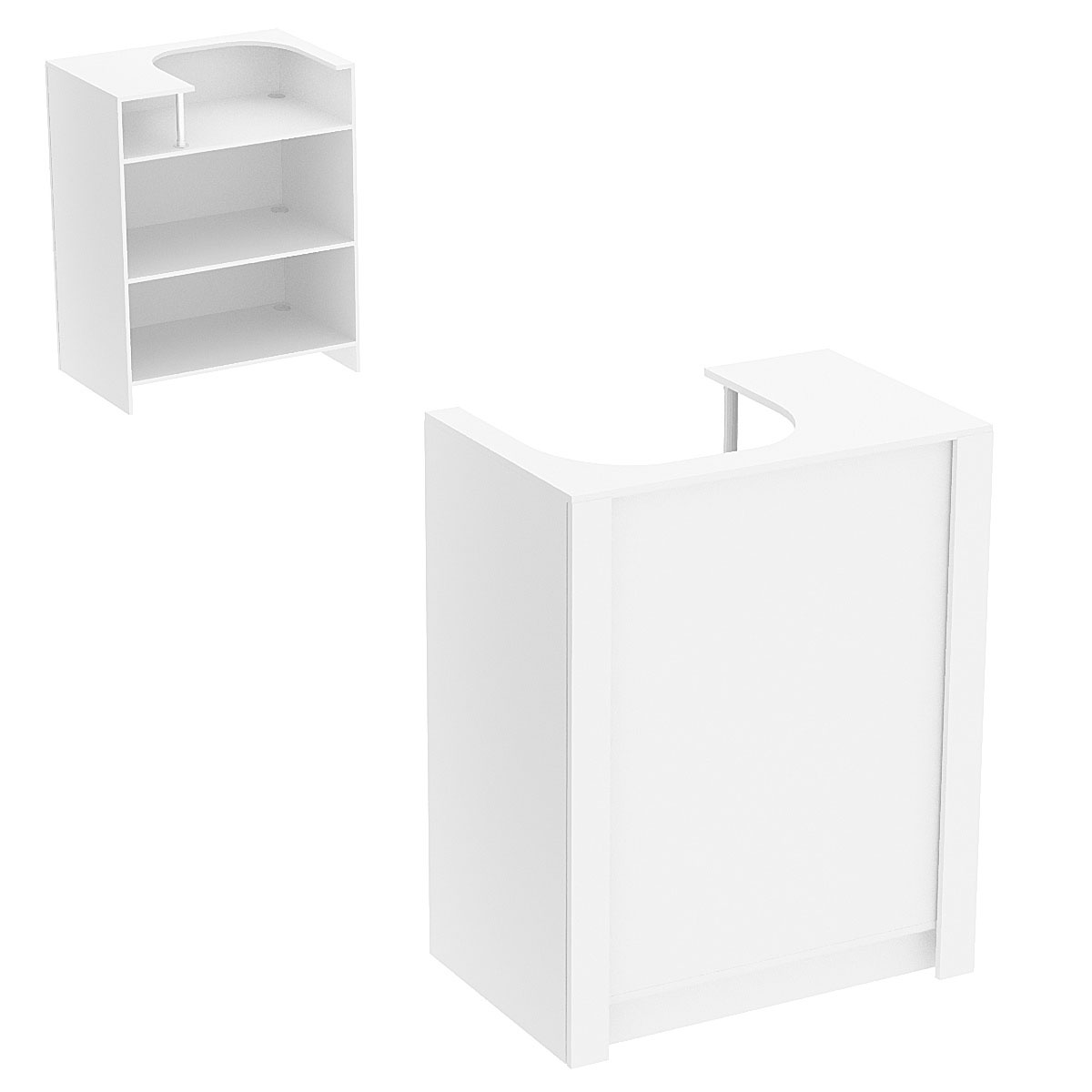 Прилавок из ДСП Модерн №1 под кассу отдельностоящий Белый