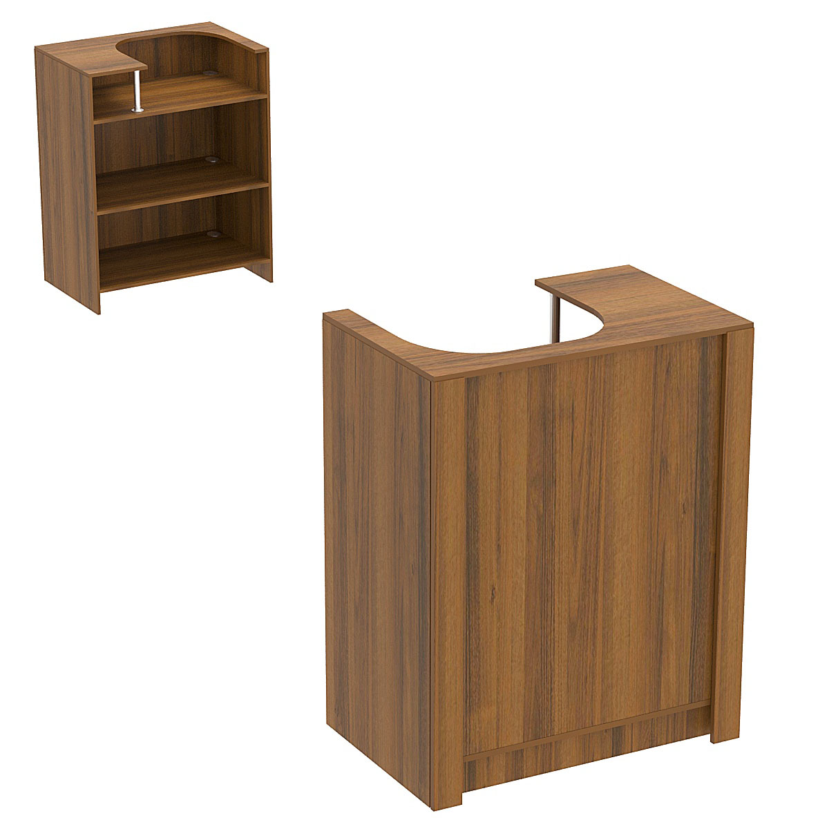 Прилавок из ДСП Модерн №1 под кассу отдельностоящий Орех