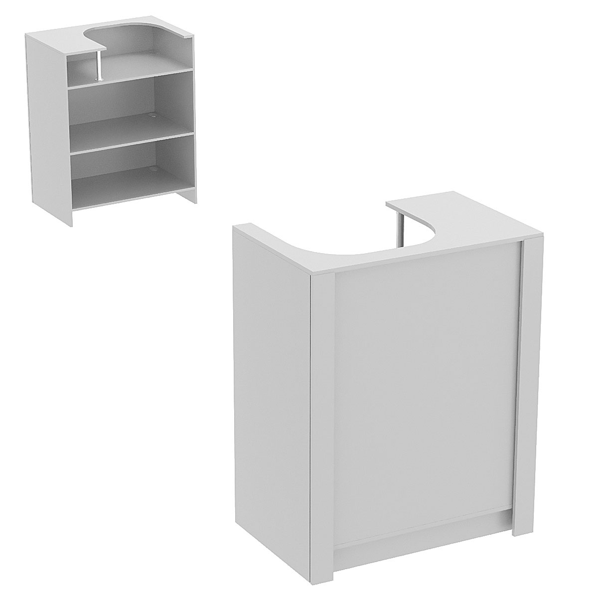 Прилавок из ДСП Модерн №1 под кассу отдельностоящий Серый