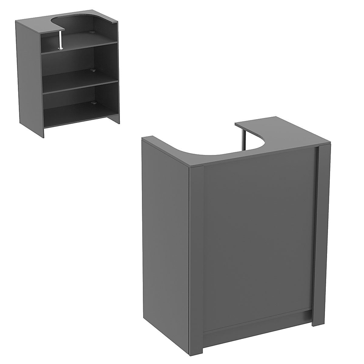 Прилавок из ДСП Модерн №1 под кассу отдельностоящий Темно-Серый