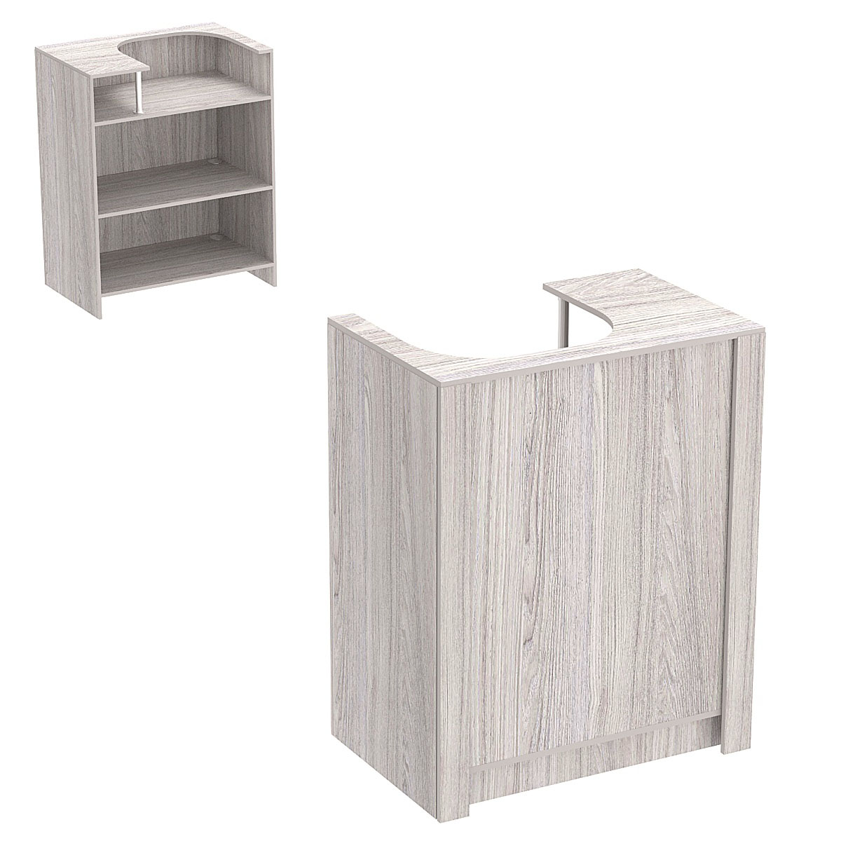 Прилавок из ДСП Модерн №1 под кассу отдельностоящий Ясень Анкор светлый - U31104