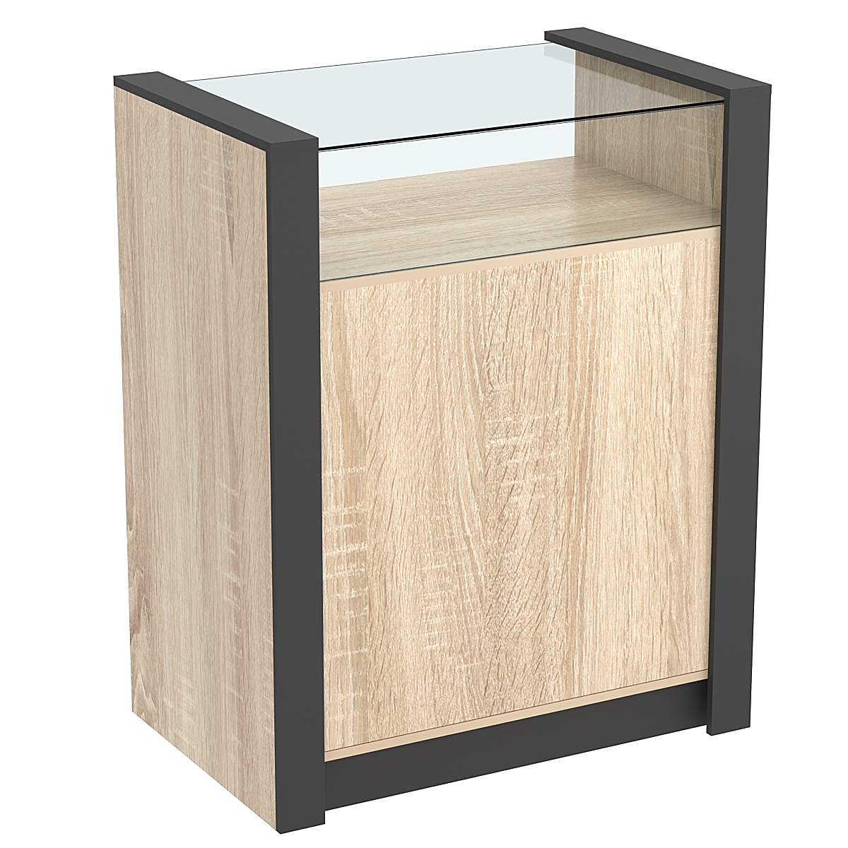 Прилавок из ДСП Модерн №2-900 Дуб Сонома + Черный