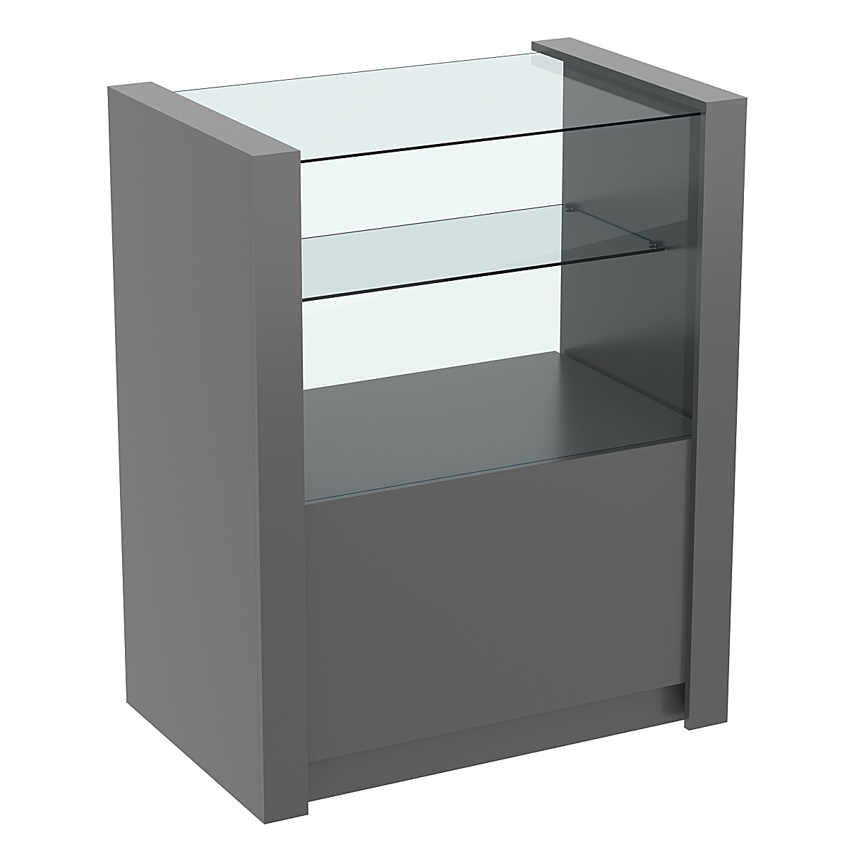 Прилавок из ДСП Модерн №3-900 с прозрачной полкой Темно-Серый