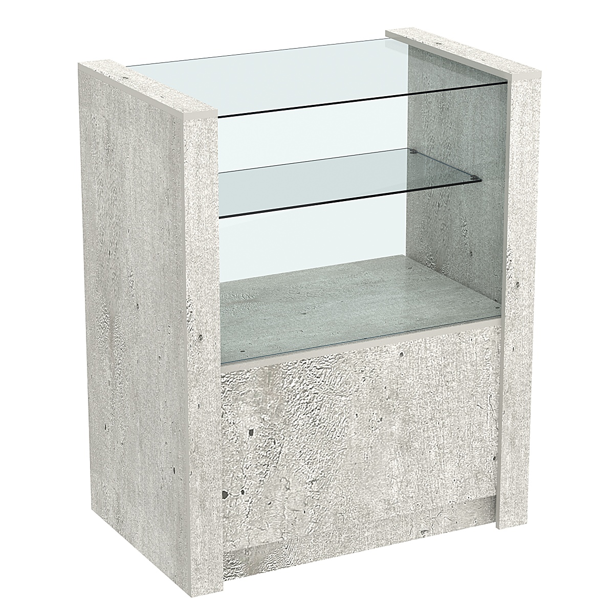 Прилавок из ДСП Модерн №3-900 с прозрачной полкой Метрополитан Грей